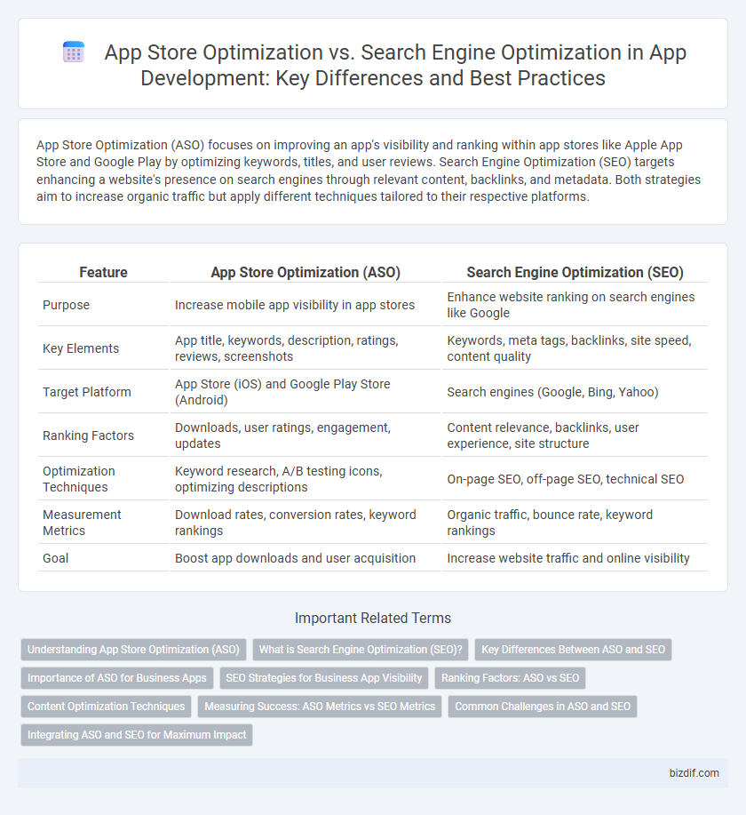 App Store Optimization vs. Search Engine Optimization in App Development: Key Differences and Best Practices