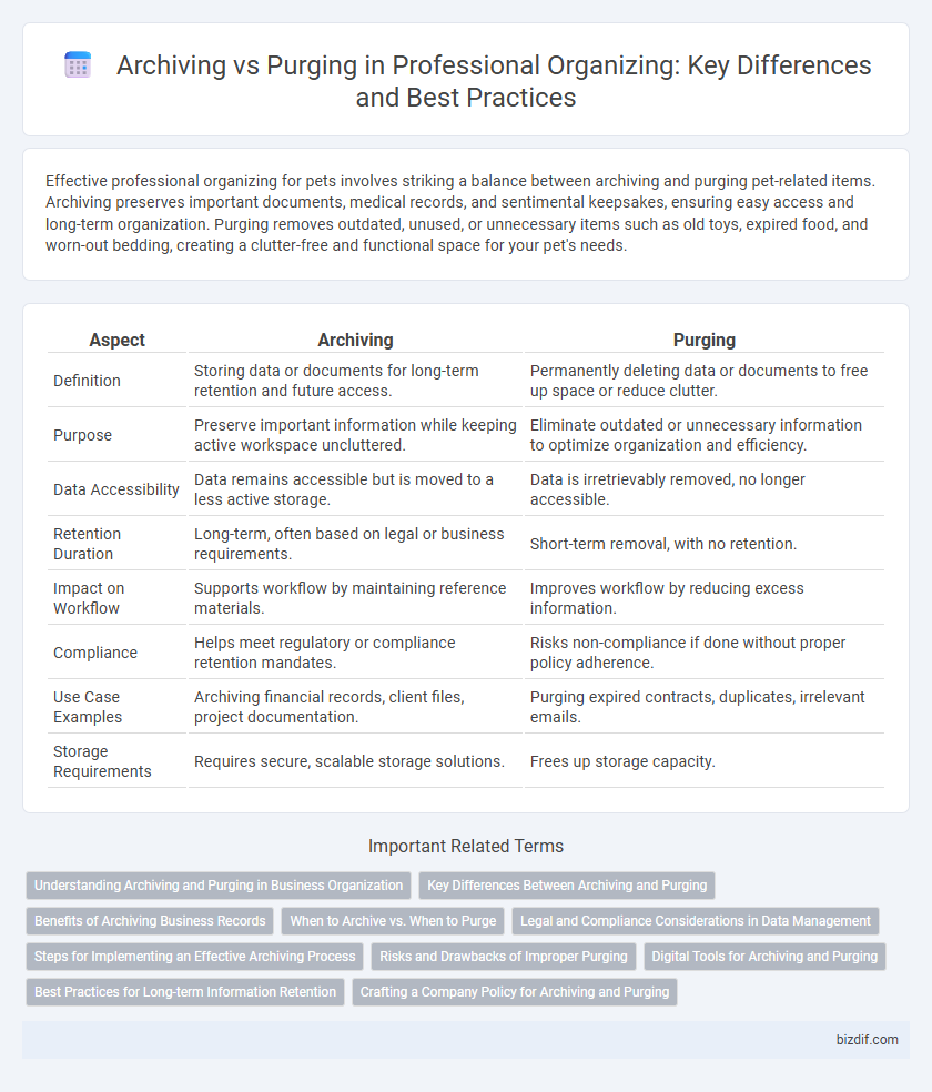 Archiving vs Purging in Professional Organizing: Key Differences and Best Practices