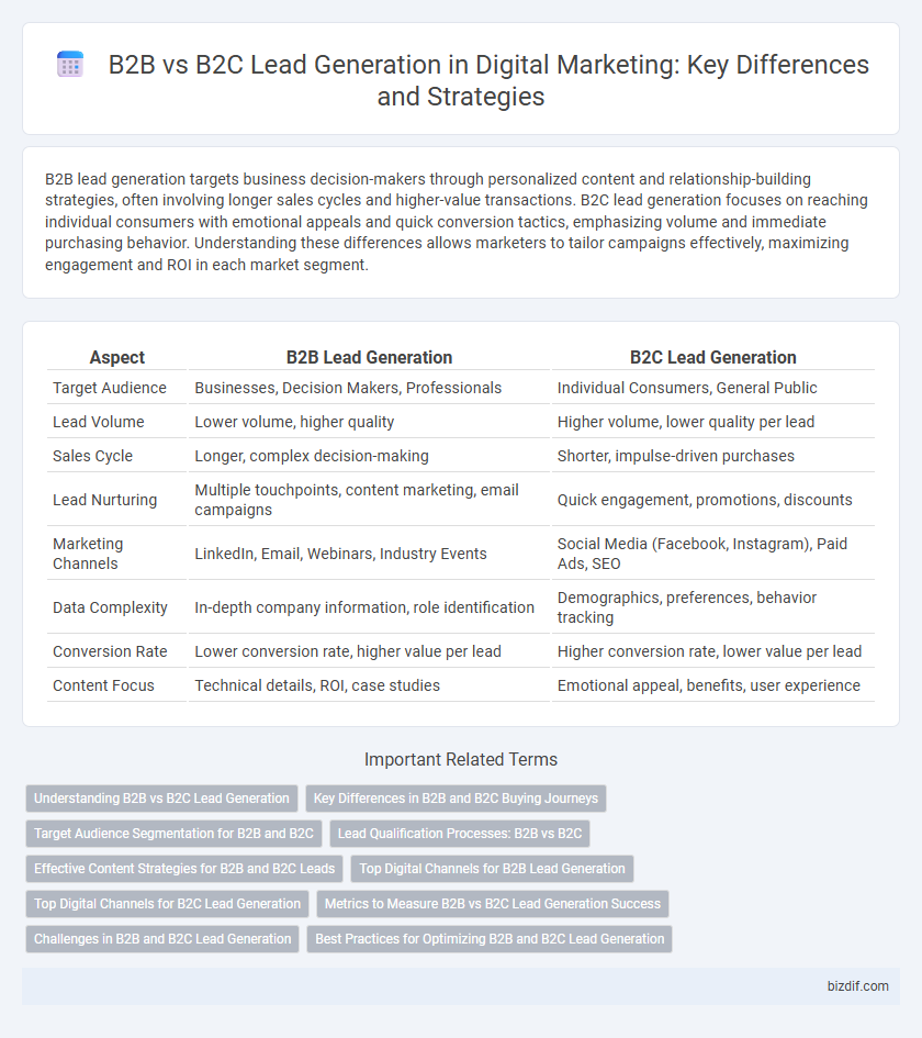 B2B vs B2C Lead Generation in Digital Marketing: Key Differences and Strategies