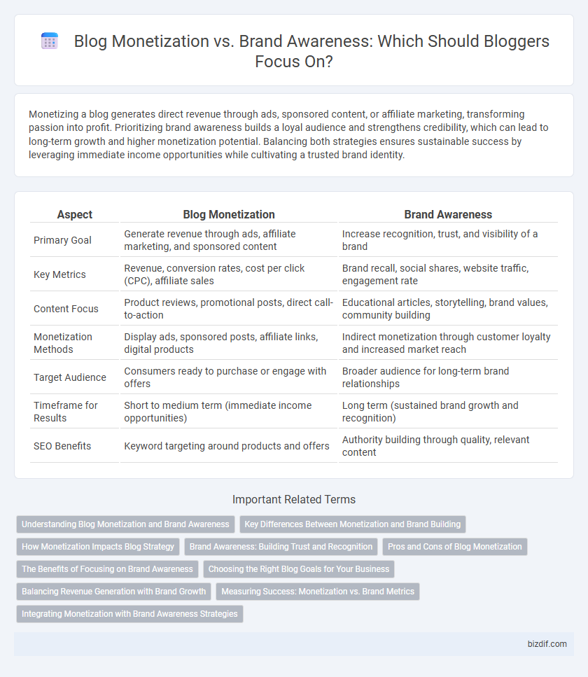 Blog Monetization vs. Brand Awareness: Which Should Bloggers Focus On?