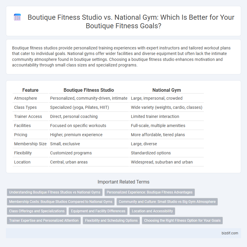 Boutique Fitness Studio vs. National Gym: Which Is Better for Your Boutique Fitness Goals?