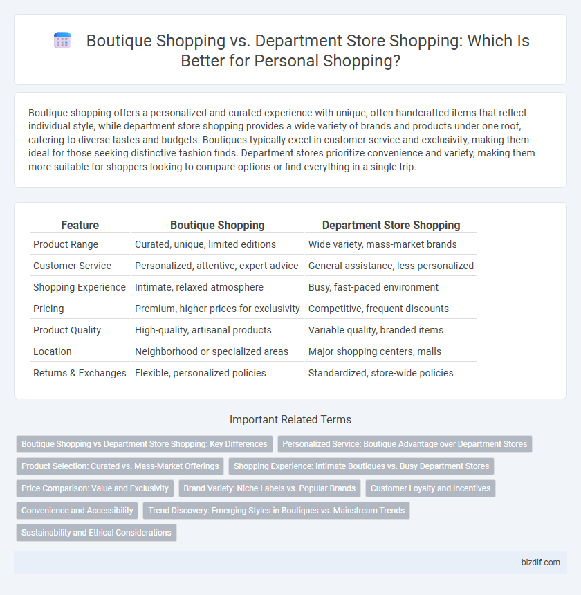 Boutique Shopping vs. Department Store Shopping: Which Is Better for Personal Shopping?