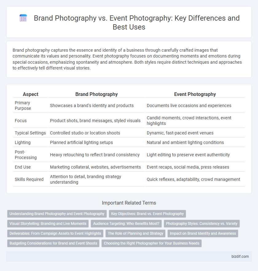 Brand Photography vs. Event Photography: Key Differences and Best Uses