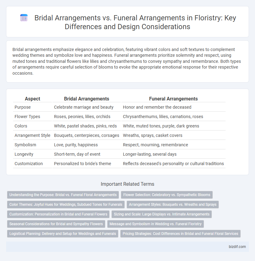 Bridal Arrangements vs. Funeral Arrangements in Floristry: Key Differences and Design Considerations