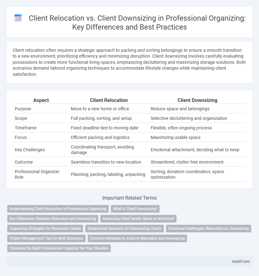 Client Relocation vs. Client Downsizing in Professional Organizing: Key Differences and Best Practices