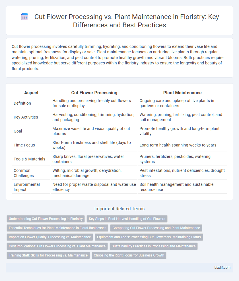 Cut Flower Processing vs. Plant Maintenance in Floristry: Key Differences and Best Practices