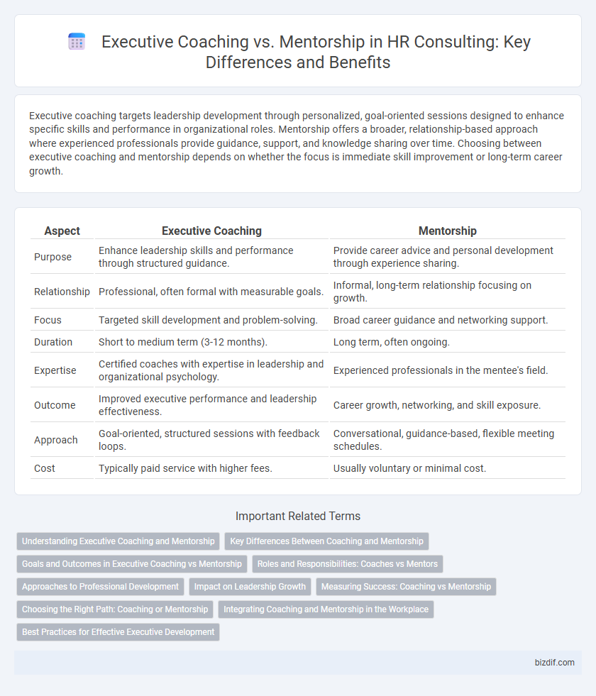 Executive Coaching vs. Mentorship in HR Consulting: Key Differences and Benefits