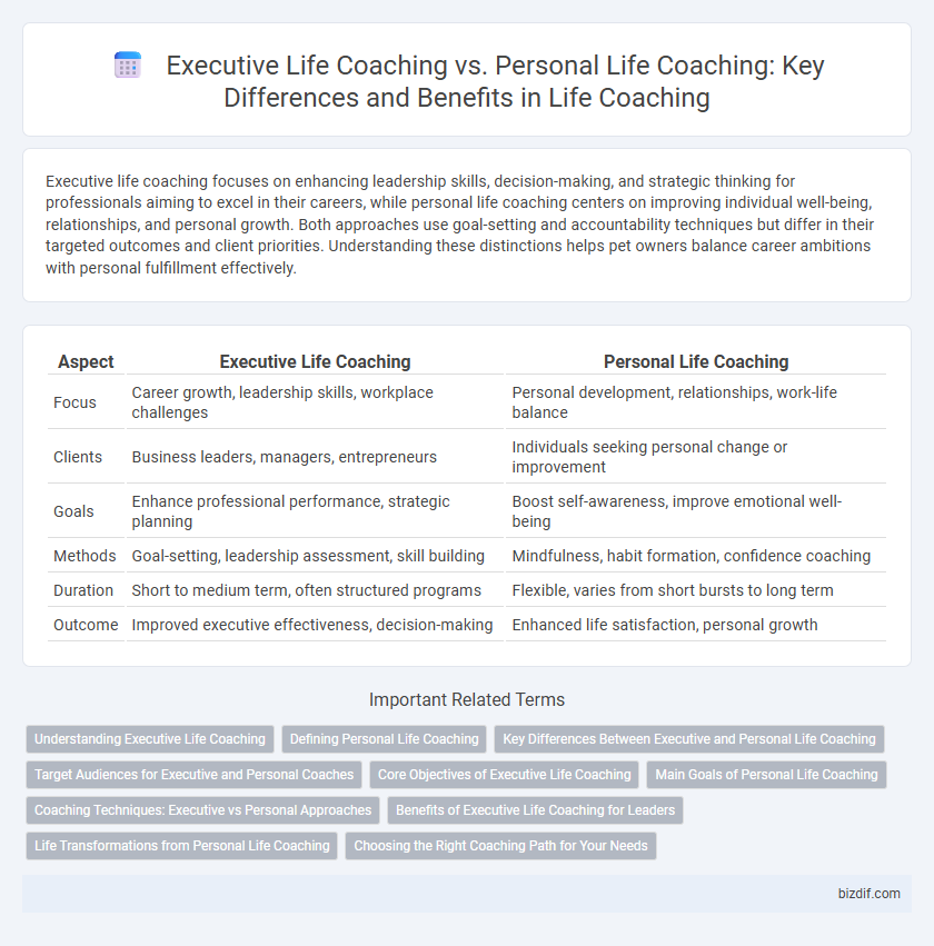 Executive Life Coaching vs. Personal Life Coaching: Key Differences and Benefits in Life Coaching