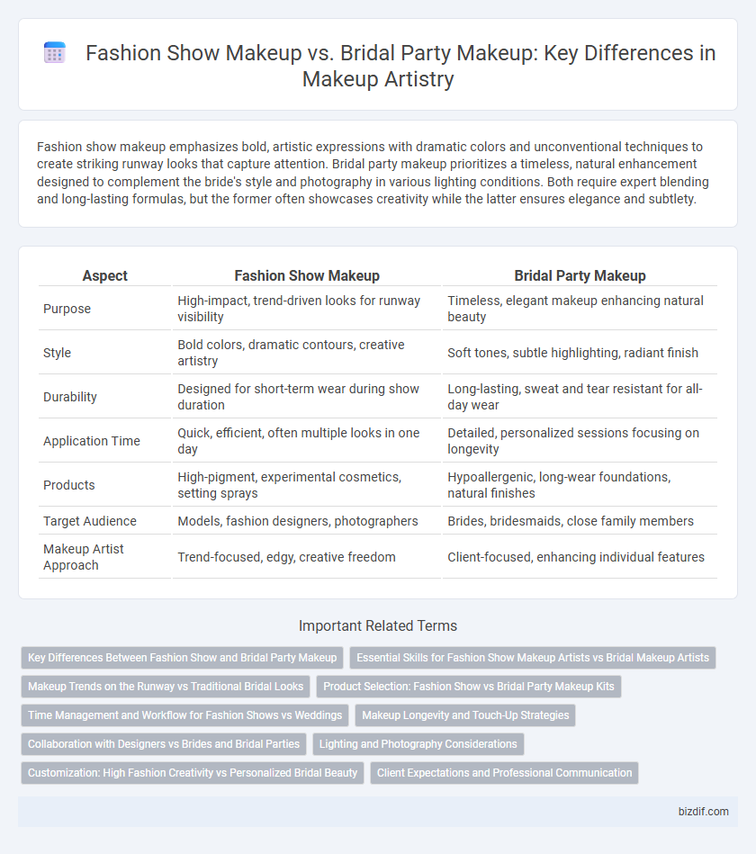 Fashion Show Makeup vs. Bridal Party Makeup: Key Differences in Makeup Artistry