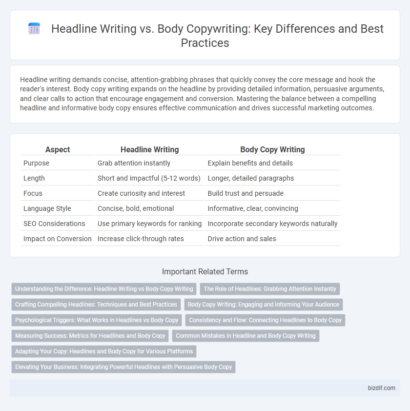 Headline Writing vs. Body Copywriting: Key Differences and Best Practices