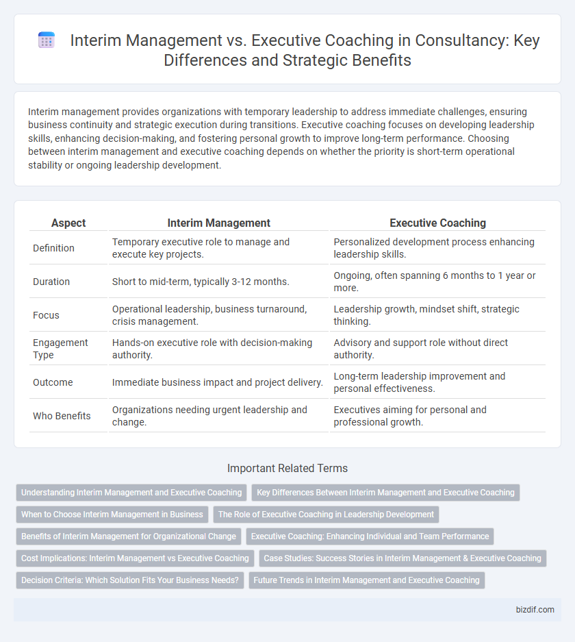 Interim Management vs. Executive Coaching in Consultancy: Key Differences and Strategic Benefits