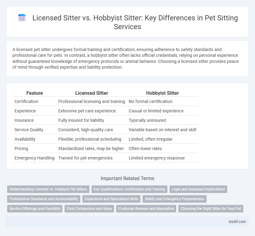 Licensed Sitter vs. Hobbyist Sitter: Key Differences in Pet Sitting Services