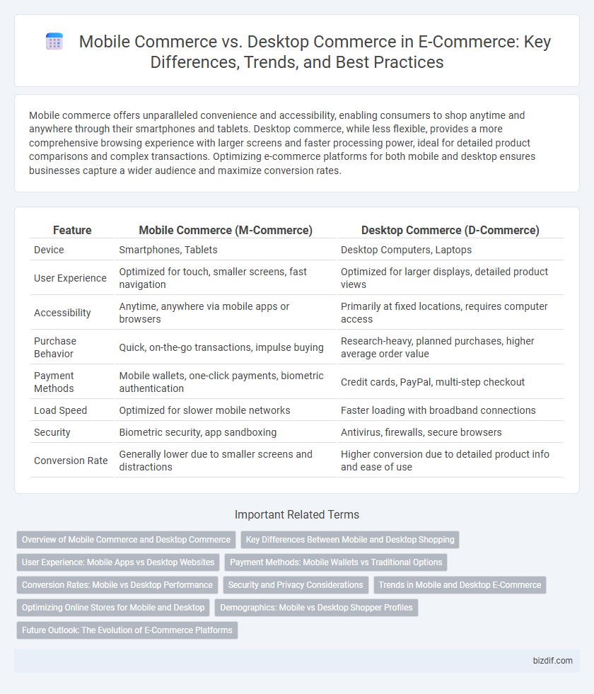Mobile Commerce vs. Desktop Commerce in E-Commerce: Key Differences, Trends, and Best Practices