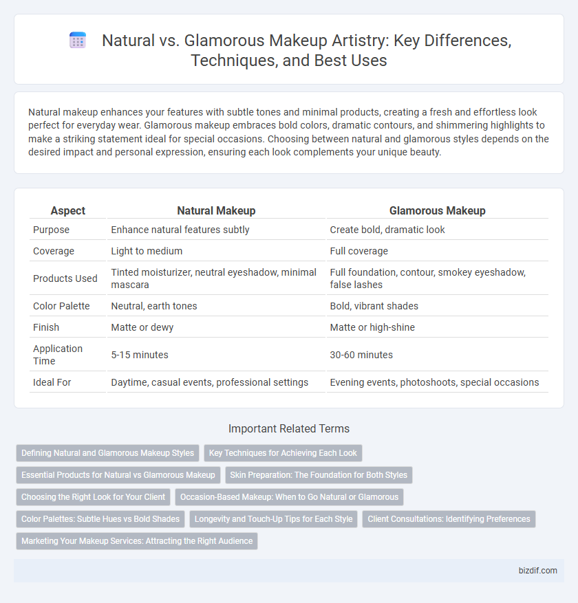 Natural vs. Glamorous Makeup Artistry: Key Differences, Techniques, and Best Uses