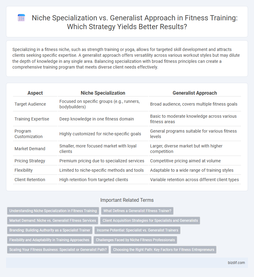Niche Specialization vs. Generalist Approach in Fitness Training: Which Strategy Yields Better Results?