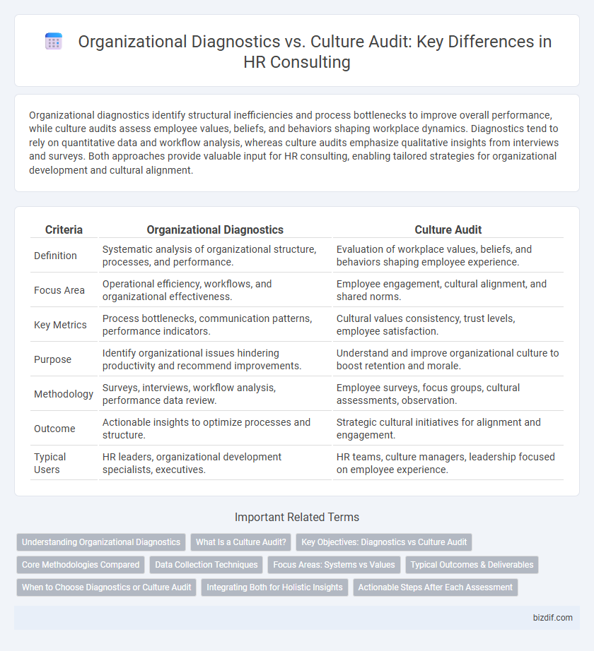 Organizational Diagnostics vs. Culture Audit: Key Differences in HR Consulting