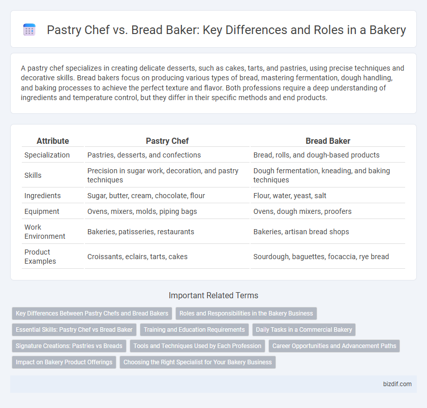 Pastry Chef vs. Bread Baker: Key Differences and Roles in a Bakery