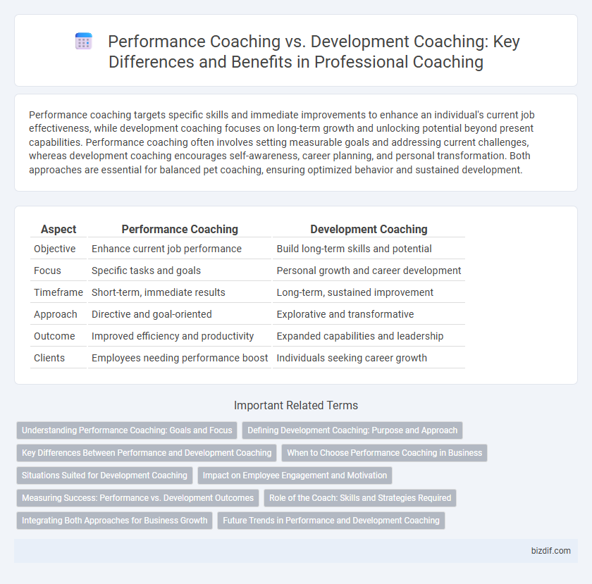 Performance Coaching vs. Development Coaching: Key Differences and Benefits in Professional Coaching