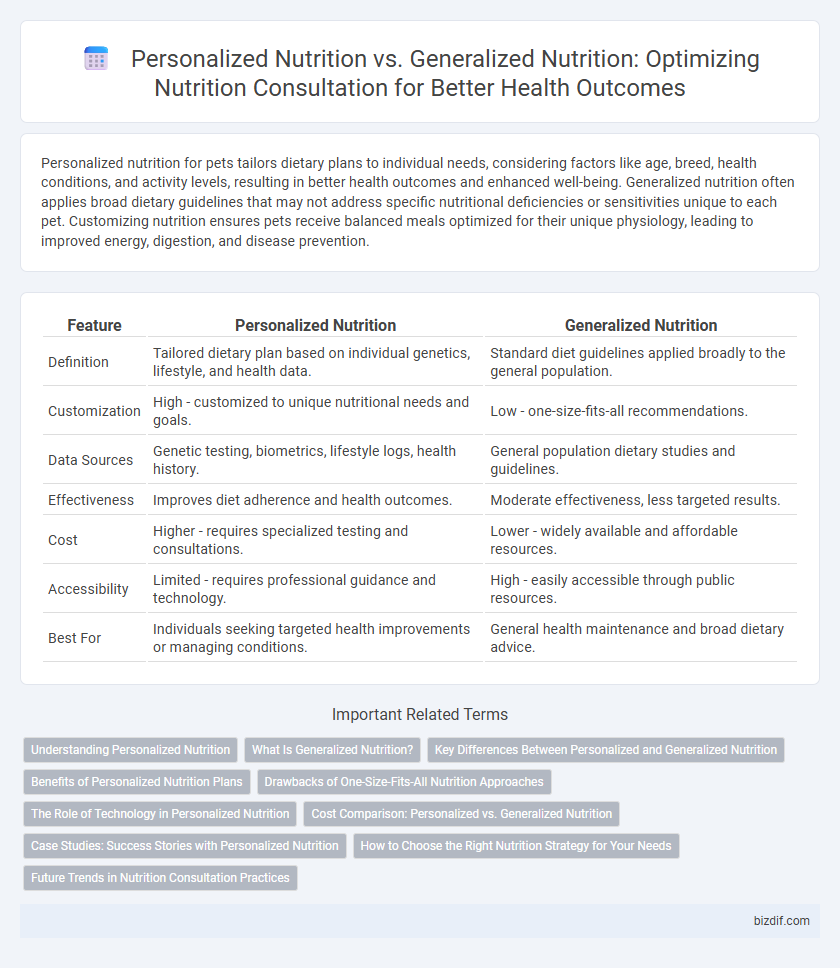 Personalized Nutrition vs. Generalized Nutrition: Optimizing Nutrition Consultation for Better Health Outcomes