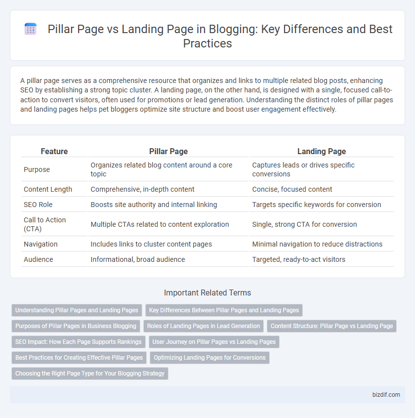 Pillar Page vs Landing Page in Blogging: Key Differences and Best Practices