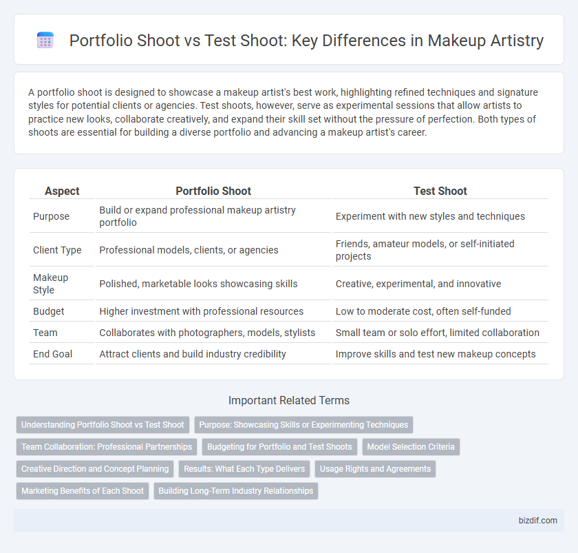 Portfolio Shoot vs Test Shoot: Key Differences in Makeup Artistry