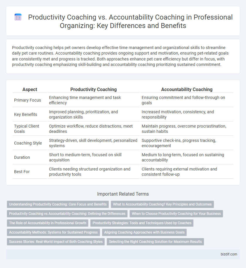 Productivity Coaching vs. Accountability Coaching in Professional Organizing: Key Differences and Benefits
