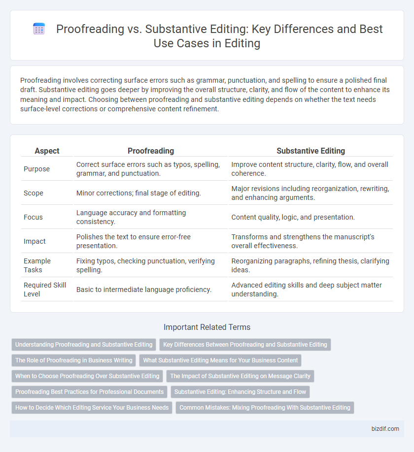 Proofreading vs. Substantive Editing: Key Differences and Best Use Cases in Editing