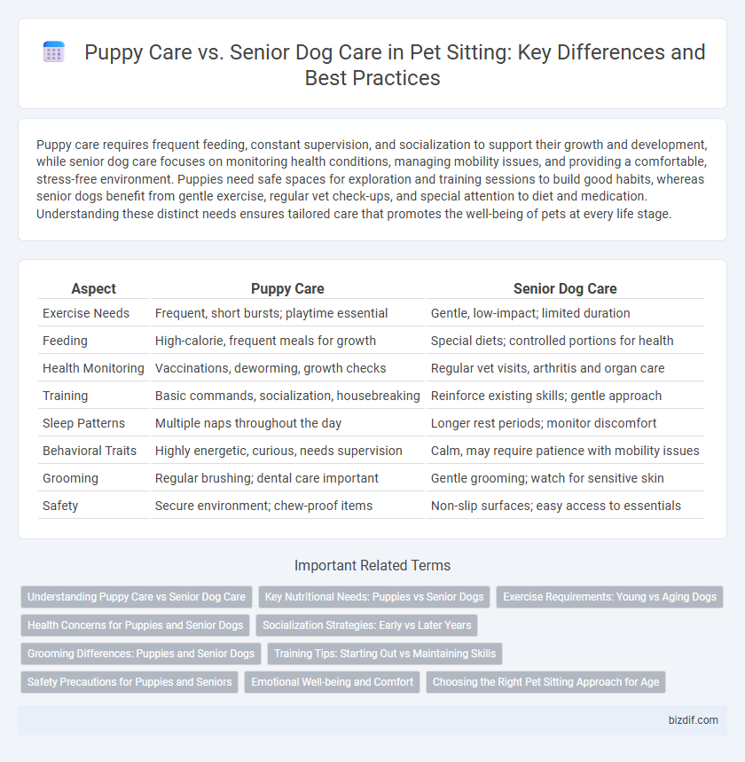 Puppy Care vs. Senior Dog Care in Pet Sitting: Key Differences and Best Practices