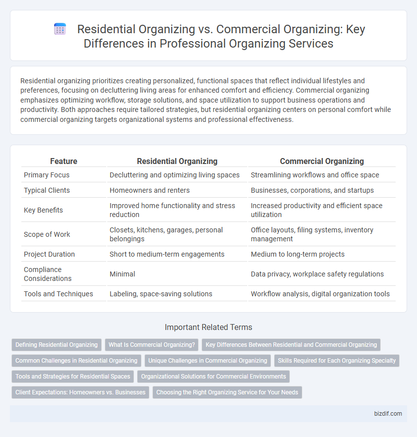 Residential Organizing vs. Commercial Organizing: Key Differences in Professional Organizing Services