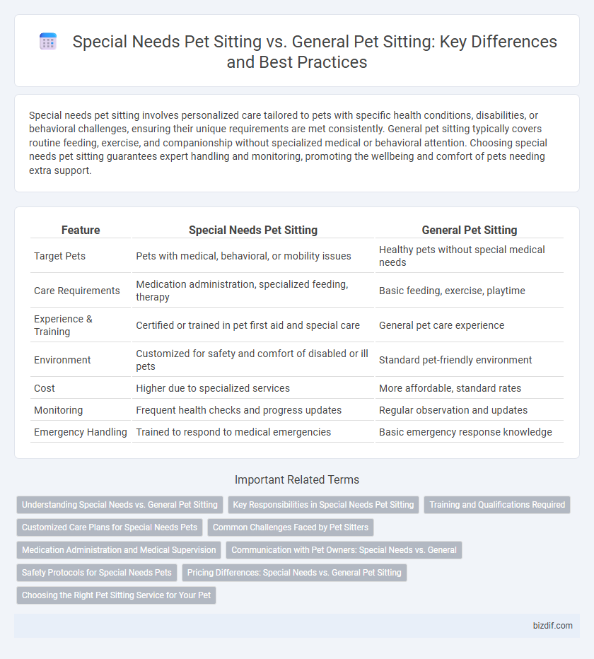 Special Needs Pet Sitting vs. General Pet Sitting: Key Differences and Best Practices