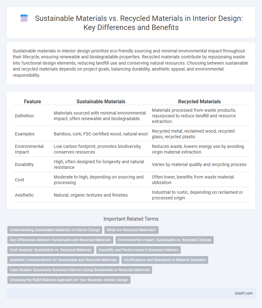 Sustainable Materials vs. Recycled Materials in Interior Design: Key Differences and Benefits