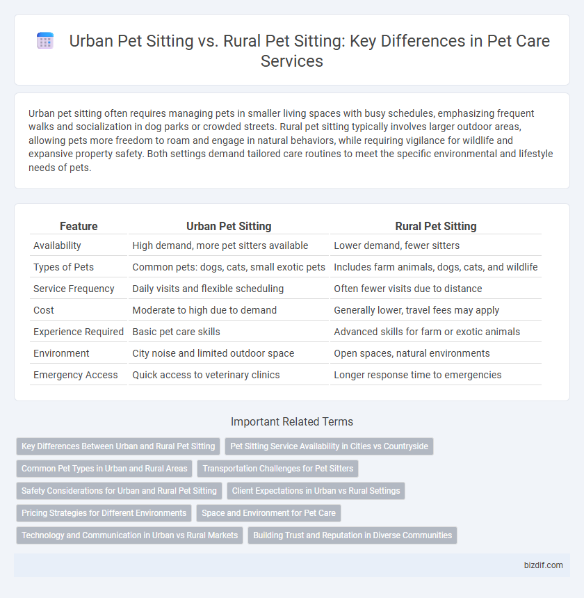 Urban Pet Sitting vs. Rural Pet Sitting: Key Differences in Pet Care Services