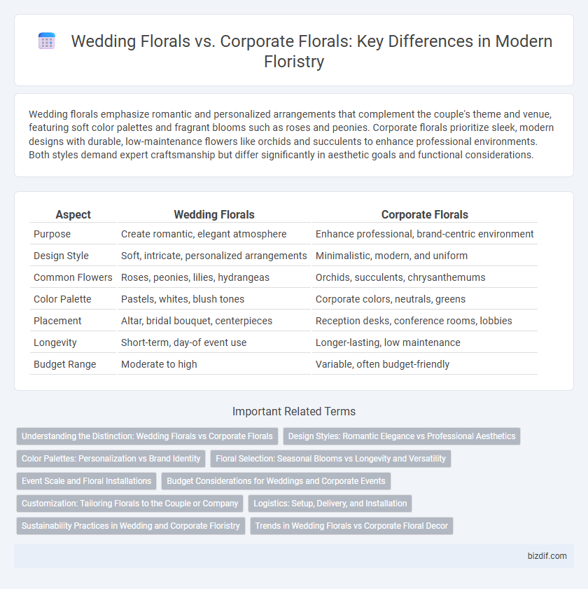 Wedding Florals vs. Corporate Florals: Key Differences in Modern Floristry