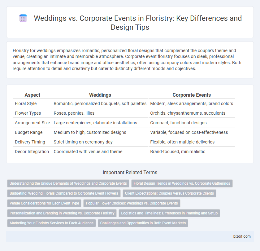 Weddings vs. Corporate Events in Floristry: Key Differences and Design Tips