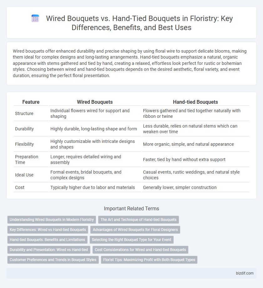 Wired Bouquets vs. Hand-Tied Bouquets in Floristry: Key Differences, Benefits, and Best Uses
