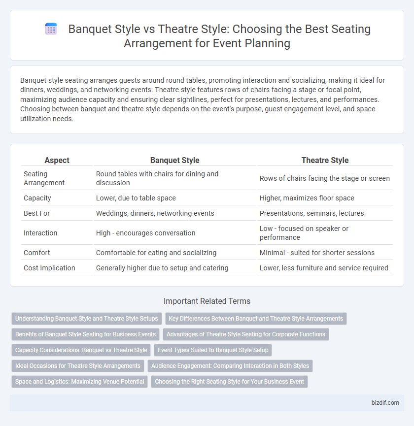 Banquet Style vs Theatre Style: Choosing the Best Seating Arrangement for Event Planning