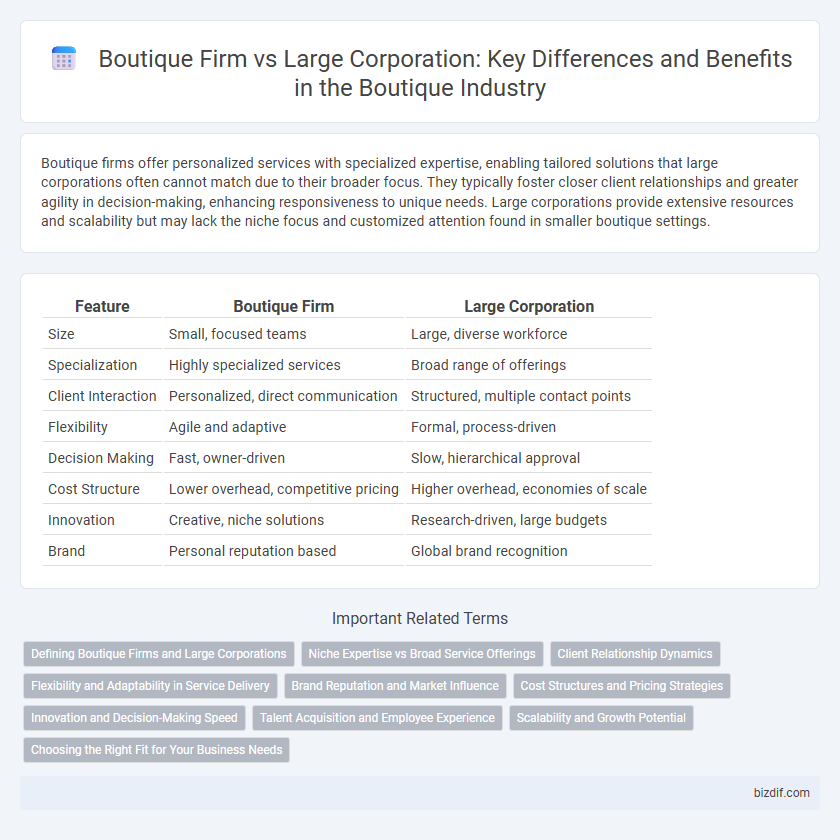Boutique Firm vs Large Corporation: Key Differences and Benefits in the Boutique Industry