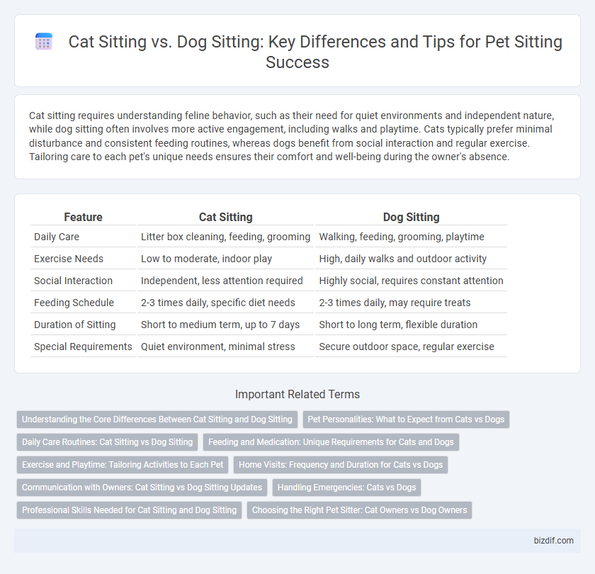 Cat Sitting vs. Dog Sitting: Key Differences and Tips for Pet Sitting Success