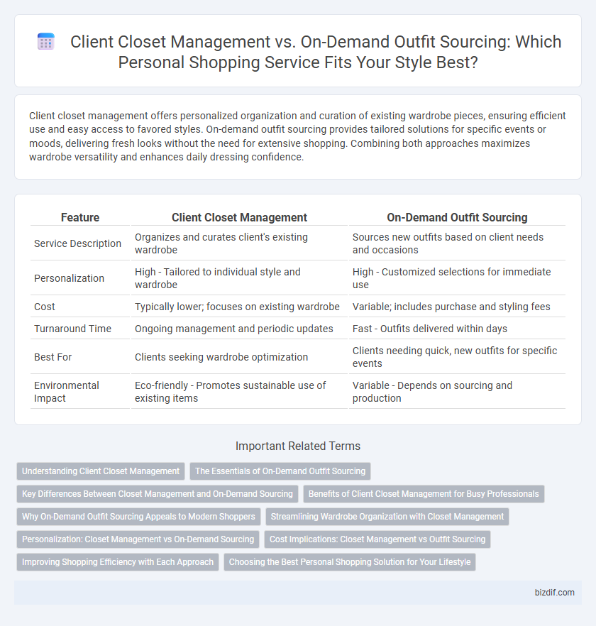 Client Closet Management vs. On-Demand Outfit Sourcing: Which Personal Shopping Service Fits Your Style Best?