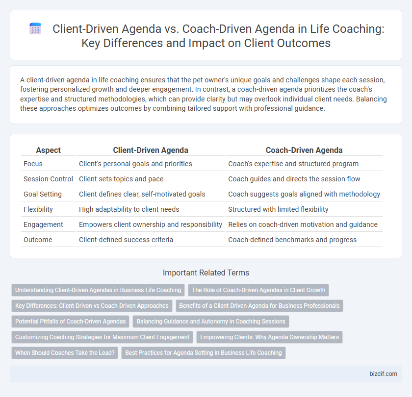 Client-Driven Agenda vs. Coach-Driven Agenda in Life Coaching: Key Differences and Impact on Client Outcomes