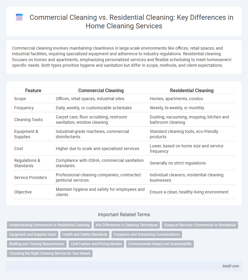 Commercial Cleaning vs. Residential Cleaning: Key Differences in Home Cleaning Services