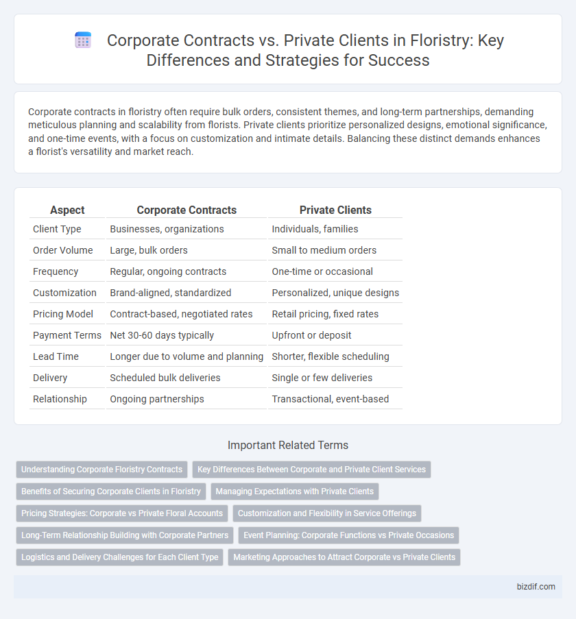 Corporate Contracts vs. Private Clients in Floristry: Key Differences and Strategies for Success