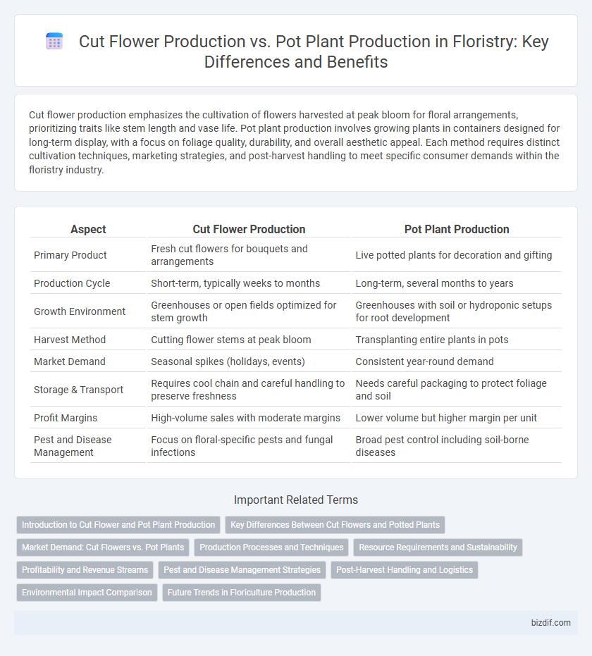 Cut Flower Production vs. Pot Plant Production in Floristry: Key Differences and Benefits