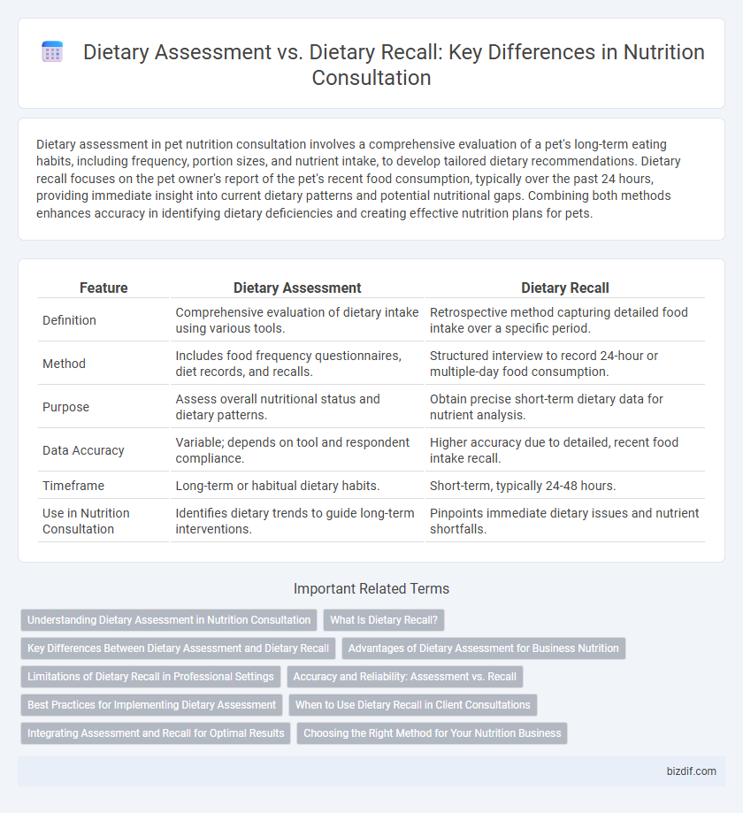 Dietary Assessment vs. Dietary Recall: Key Differences in Nutrition Consultation