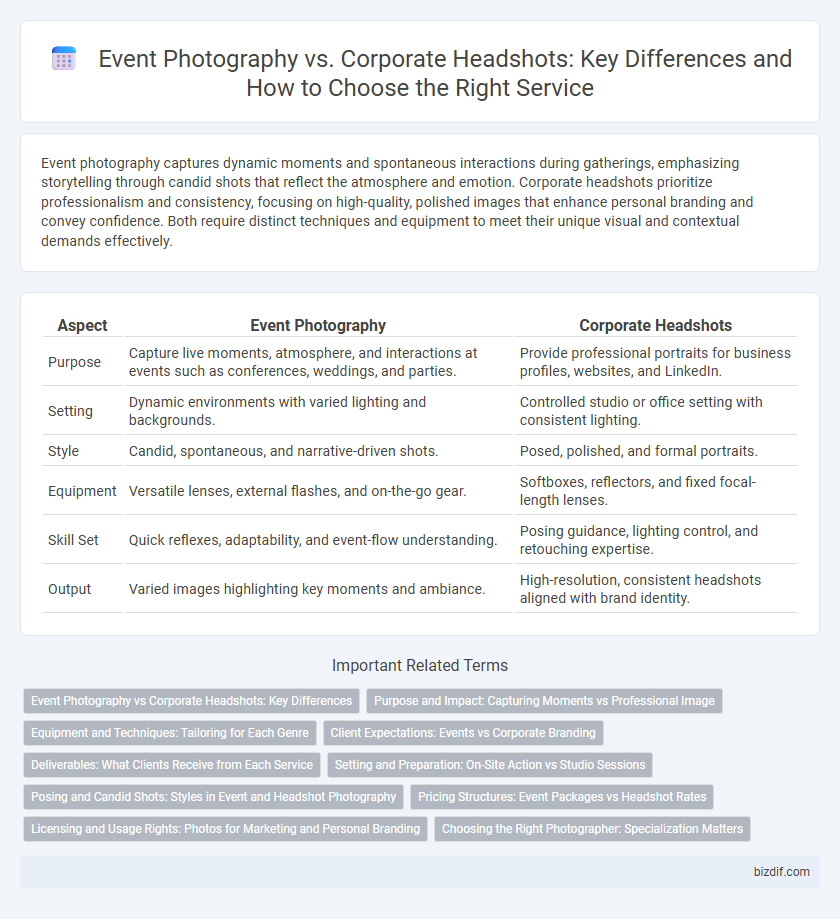 Event Photography vs. Corporate Headshots: Key Differences and How to Choose the Right Service