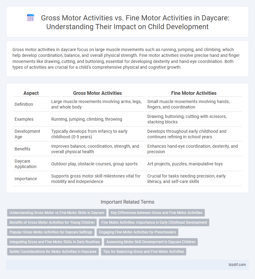 Gross Motor Activities vs. Fine Motor Activities in Daycare: Understanding Their Impact on Child Development