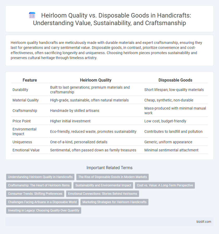 Heirloom Quality vs. Disposable Goods in Handicrafts: Understanding Value, Sustainability, and Craftsmanship