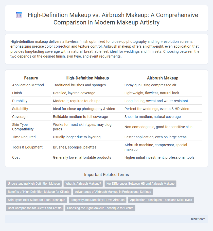 High-Definition Makeup vs. Airbrush Makeup: A Comprehensive Comparison in Modern Makeup Artistry