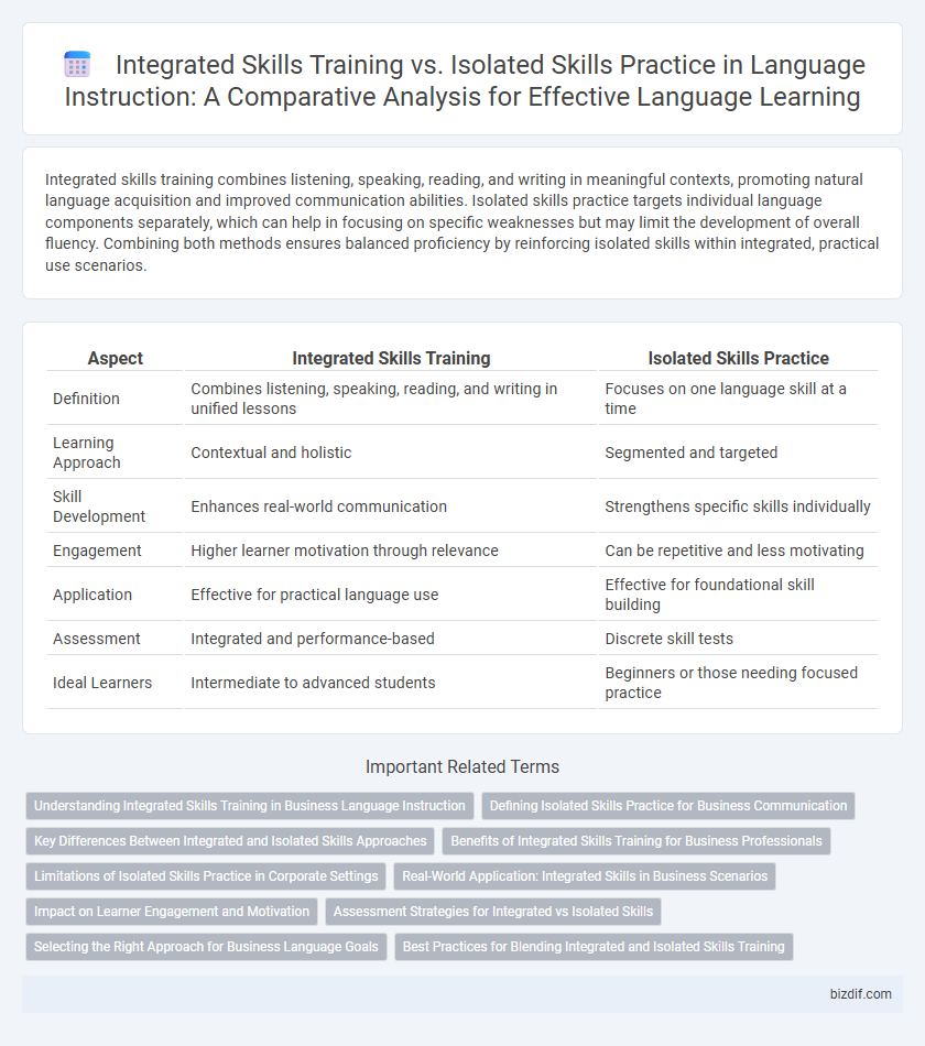 Integrated Skills Training vs. Isolated Skills Practice in Language Instruction: A Comparative Analysis for Effective Language Learning