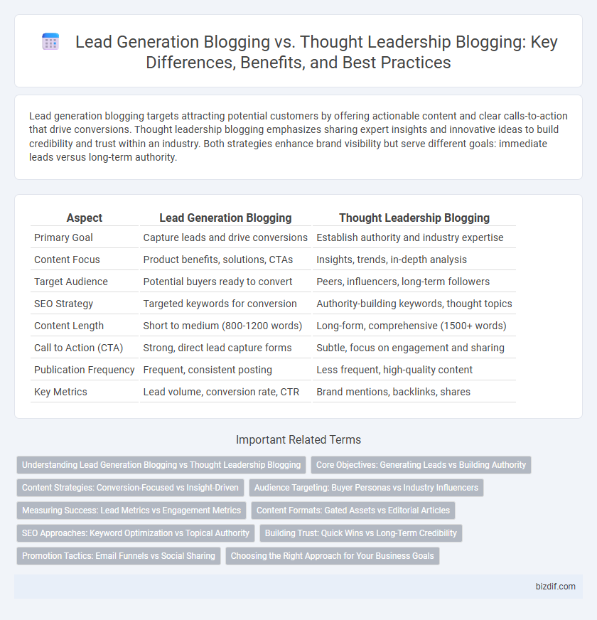Lead Generation Blogging vs. Thought Leadership Blogging: Key Differences, Benefits, and Best Practices